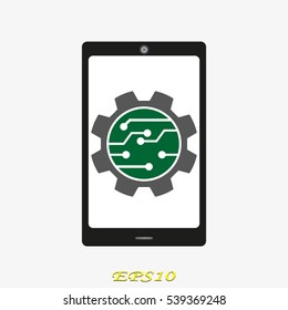 Electrical circuit magnifier icon vector illustration EPS 10