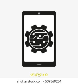Electrical circuit magnifier icon vector illustration EPS 10