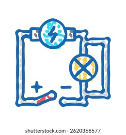 electrical circuit tool work doodle icon sketch vector. electrical circuit tool work sign. isolated symbol illustration