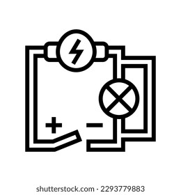 electrical circuit tool work line icon vector. electrical circuit tool work sign. isolated contour symbol black illustration