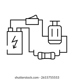 electrical circuit tool work line icon vector. electrical circuit tool work sign. isolated contour symbol black illustration