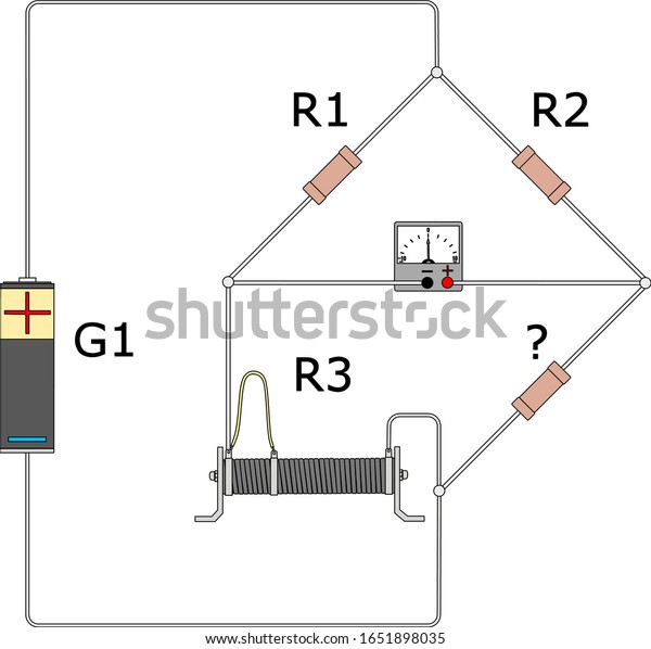 Electrical Circuit Wheatstone Bridge Stock Vector (Royalty Free) 1651898035