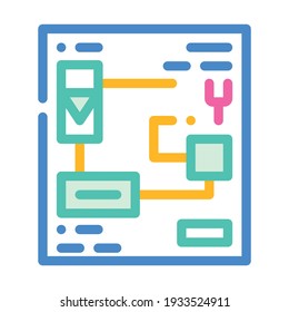 vector de iconos de color de circuitos eléctricos. señal de circuitos eléctricos. ilustración de símbolo aislado
