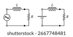 Electrical Circuits with Inductor, Resistor, and AC or DC Sources Illustrated