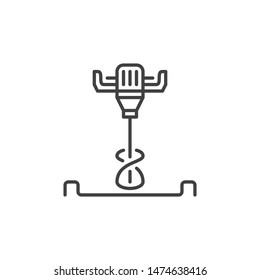 Electrical Concrete Hand Mixer vector concept icon in thin line style