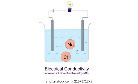 Electrical Conductivity of water solution of edible salt - illustration