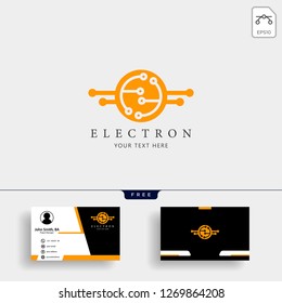 electrical connection technology logo template vector illustration with free business card design - vector