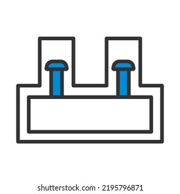 Electrical Connection Terminal Icon. Editable Bold Outline With Color Fill Design. Vector Illustration.