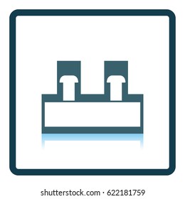 Electrical connection terminal icon. Shadow reflection design. Vector illustration.