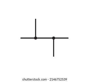 electrical connection trace junction IEC.eps symbol icon vector illustration simple for electrician 