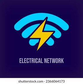 Electrical connection and wireless internet modern logo. Unique color transitions. power and lightning energy company logo template. vector.
