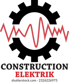 electrical construction- business logo template concept vector illustration. Electrical repair sign. Gear technology symbol. Electric emblem.