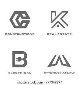 ELECTRICAL CONSTRUCTIONS REAL ESTATE LAW FIRM LOGO VECTOR LETTER BUNDLE PART 1