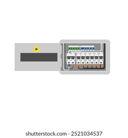 A ilustração da caixa do consumidor elétrico no fundo isolado.