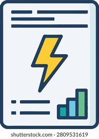 Electrical Consumption Report Document Checklist Form with Lightning Bolt Analysis Graphic