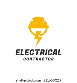 Electrical Contractor Logo Design Vector Lightning Stock Vector ...