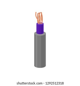 Electrical copper cable, connection wires vector Illustration
