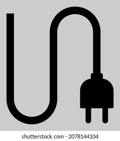 Electrical cord vector icon. An isolated flat icon illustration of electrical cord with nobody.