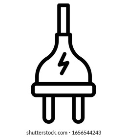 Electrical Current Plug with Wire Vector Icon design, male plug adapter on white background