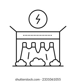 electrical dam line icon vector. electrical dam sign. isolated contour symbol black illustration