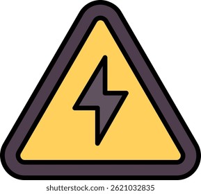 Electrical Danger Sign Line Filled Vector Icon Design