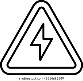 Electrical Danger Sign Line Vector Icon Design