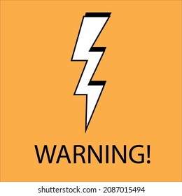Electrical danger sign, vector logo. Lightning illustration eps 10
