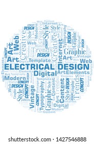 Electrical Design word cloud. Wordcloud made with text only.