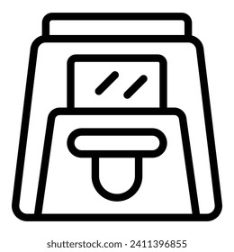 Electrical device icon outline vector. Deep basket. Grilled fried