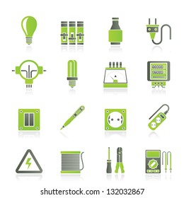 Electrical devices and equipment icons - vector icon set