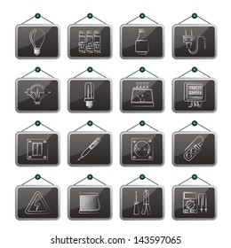 Electrical devices and equipment icons - vector icon set