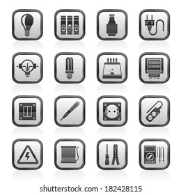 Electrical devices and equipment icons - vector icon set