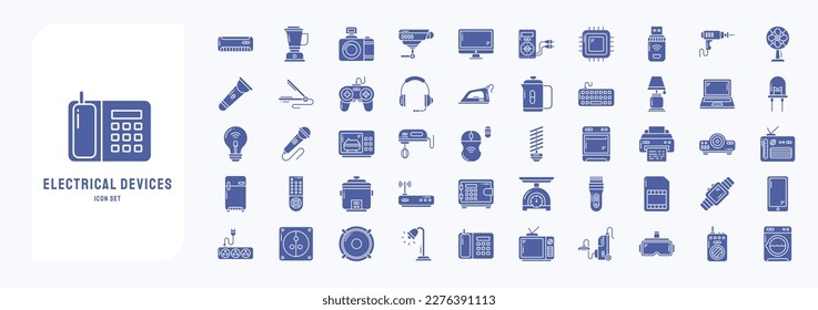 Dispositivos eléctricos y electrodomésticos, incluidos iconos como monitor, proyector, ratón y más