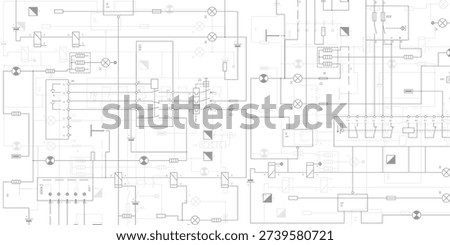 Electrical diagram. Technical drawing. Engineering industry.