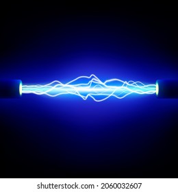 Electrical discharge. Lightning. Light effect. Vector illustration.