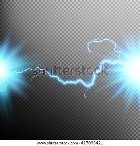 Electrical discharge. Lightning. Light effect. EPS 10 vector file included
