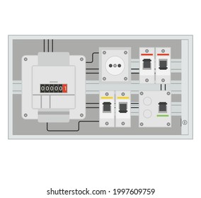 Electrical Distribution - Power Switch Panel - Stock Illustration As EPS 10 File