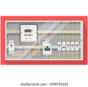 Electrical Distribution - Power Switch Panel - Stock Illustration as EPS 10 File