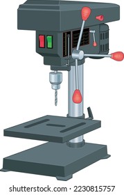 Electrical Drill Press Vector Illustration