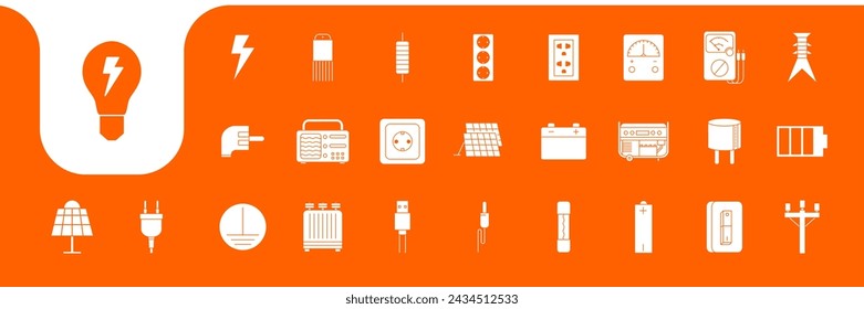 electrical duty icon set collection design vector