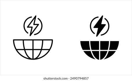 Electrical Earth Icon set, Earth Symbol sign design vector illustration on white background