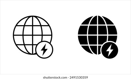 Conjunto de iconos de tierra eléctrica, Ilustración vectorial de diseño de signo de símbolo de tierra sobre fondo blanco