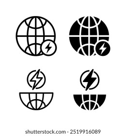 Electrical Earth Icon set, Earth Symbol sign design vector illustration  color aditable