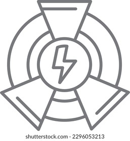 Icono ecológico eléctrico con estilo de contorno negro. energía, energía, electricidad, tecnología, voltaje, batería, interruptor. Ilustración del vector