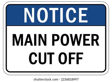 Electrical emergency shut off sign and label