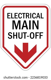Señal y etiqueta de apagado de emergencia eléctrica