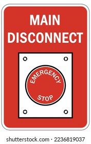 Schild und Kennzeichnung der elektrischen Notabschaltvorrichtung