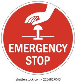 Señal y etiqueta de apagado de emergencia eléctrica