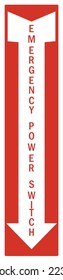 Señal y etiqueta de apagado de emergencia eléctrica