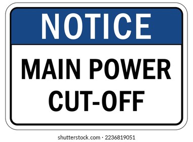 Electrical emergency shut off sign and label